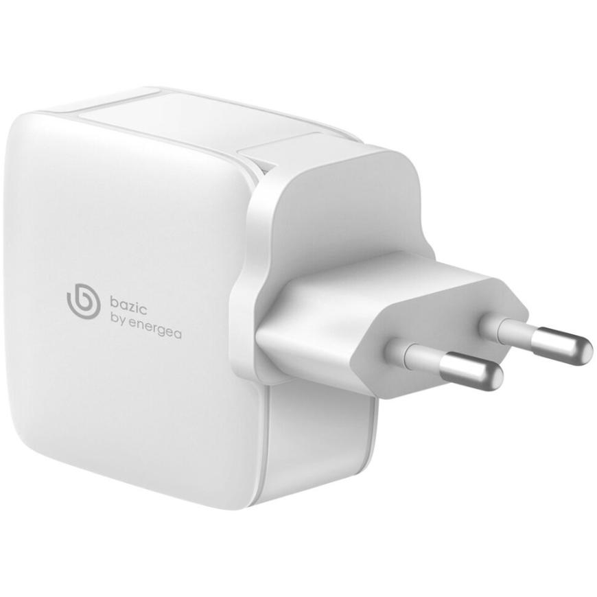 Многопортовое сетевое зарядное устройство Energea Bazic GoPort GaN65 мощностью 65 Вт (2 USB-C, USB-A) (GaN)