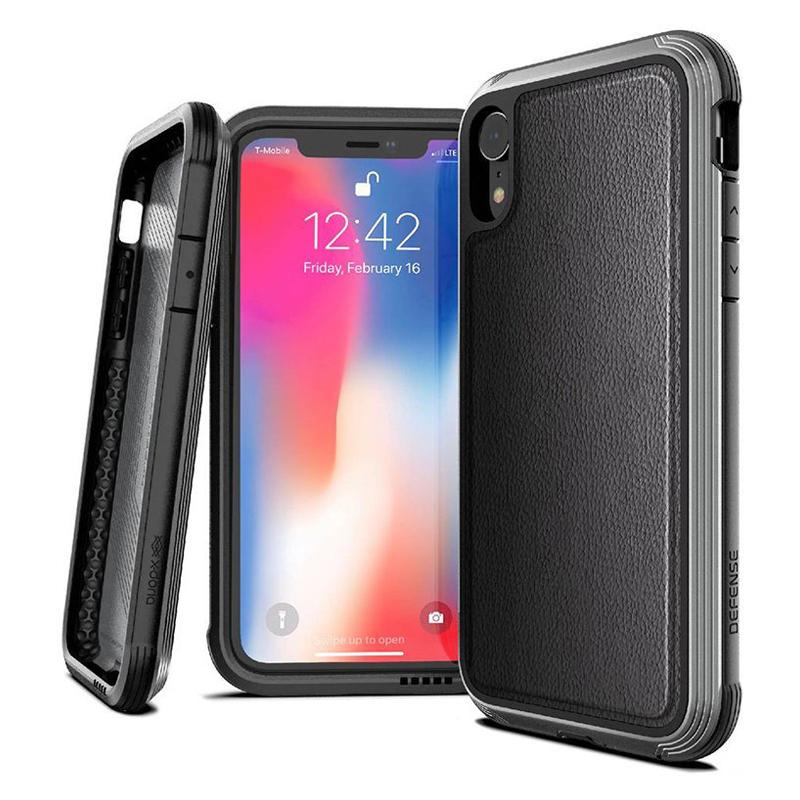 Защитный чехол с декоративной вставкой X-Doria Defense Lux Black Leather для iPhone XR