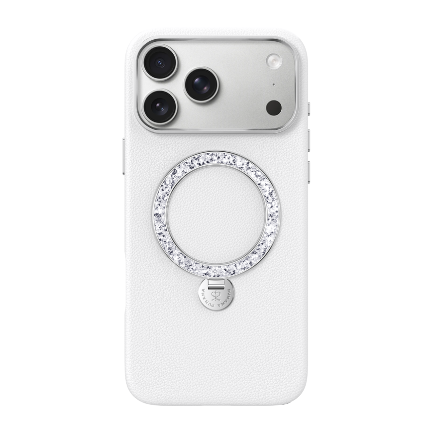 Кожаный чехол MagSafe с подставкой PYNANA Dancing Circle для iPhone 17 Pro Max и 18 Pro Max