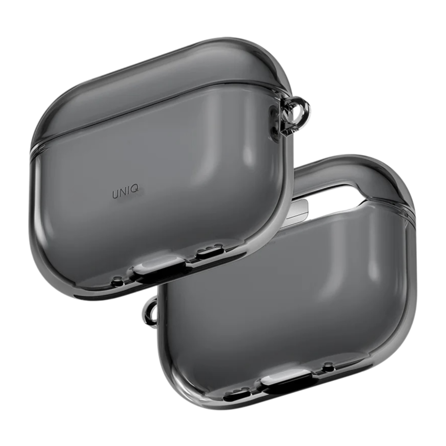 Прозрачный чехол с карабином Uniq Glase для AirPods Pro 3