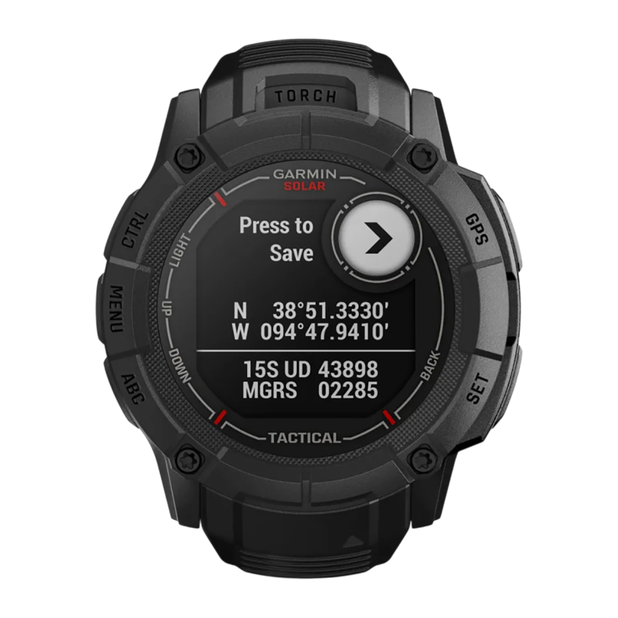 Спортивные часы Garmin Instinct 2X Solar Tactical Edition, 50 мм, чёрный силиконовый ремешок
