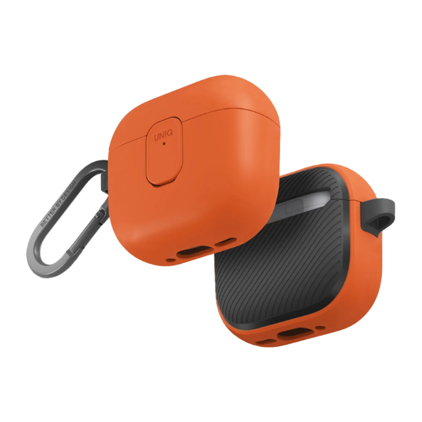 Термополиуретановый чехол с карабином и защёлкой UNIQ Clyde для AirPods 4–5