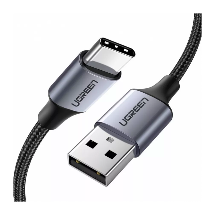 Кабель с нейлоновой оплёткой Ugreen USB-C — USB-A (0,5 м) (US288)