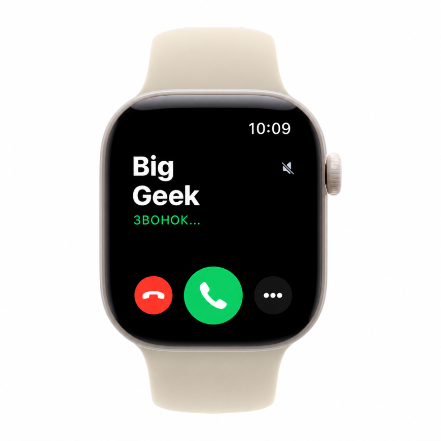 Часы Apple Watch Series 12, 42 мм, керамика цвета «жемчужно белый», ремешок Sport Band