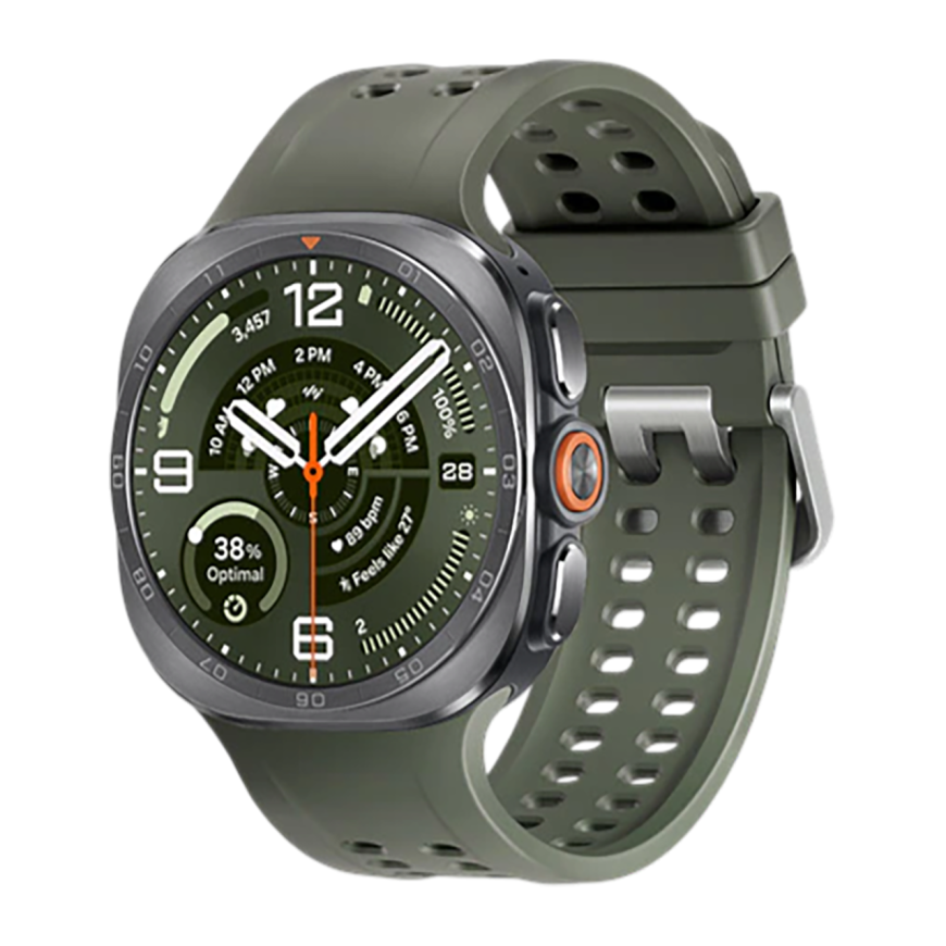 Умные часы Samsung Galaxy Watch Ultra2, 47 мм, Titanium Silver, ремешок Marine оливкового цвета (2026)