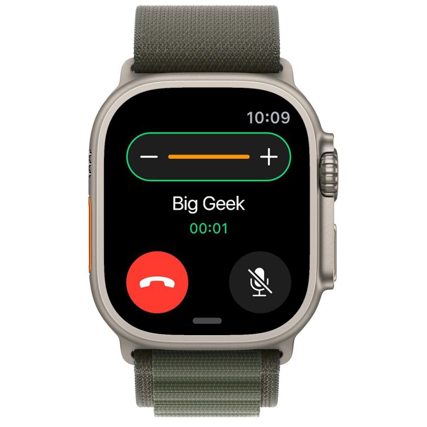 Часы Apple Watch Ultra, 49 мм, титан светлого цвета, ремешок Alpine зелёного цвета