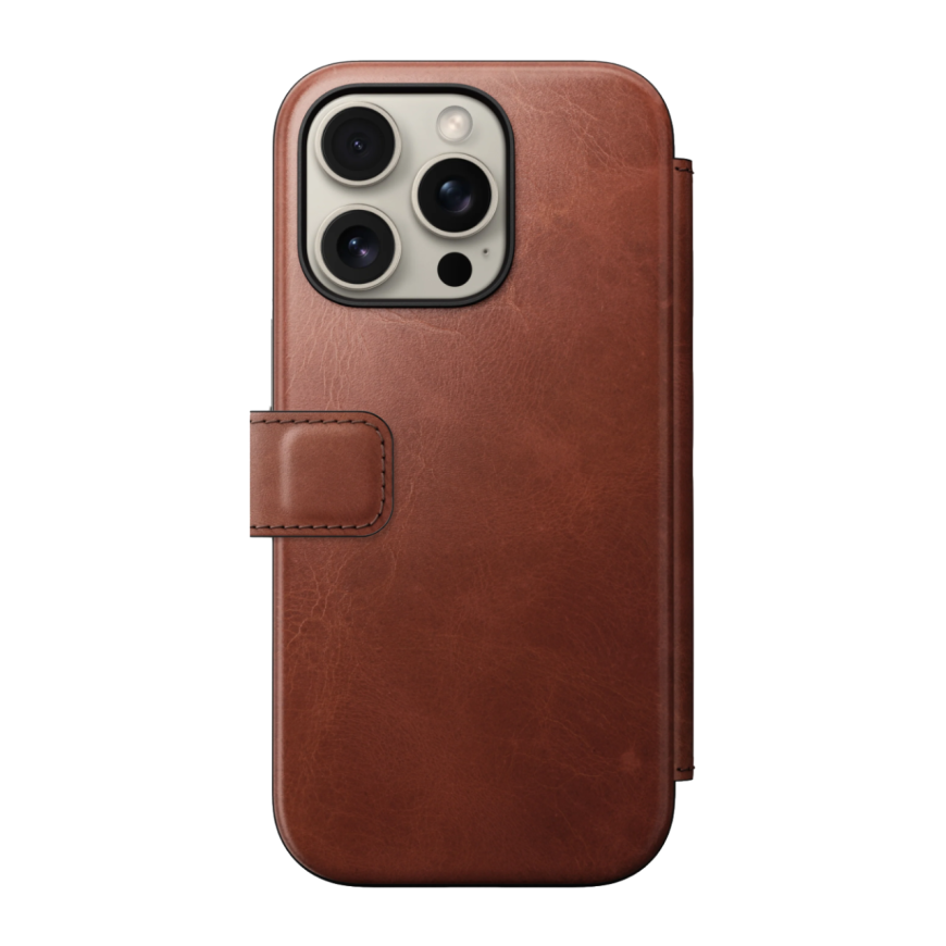 Кожаный чехол-книжка с поддержкой MagSafe Nomad Horween Modern Leather Folio Limited Edition для iPhone 16 Pro