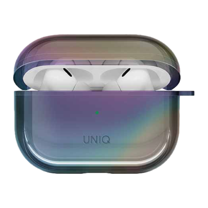 Прозрачный чехол с карабином Uniq Iridescia для AirPods Pro 2