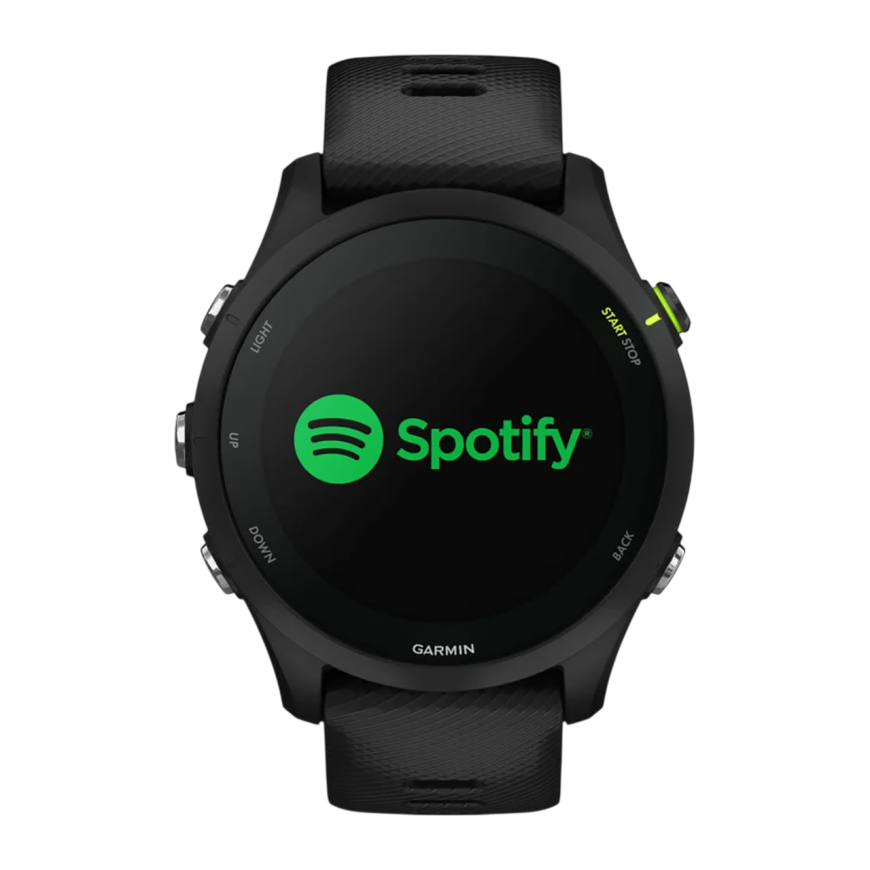 Спортивные часы Garmin Forerunner 255 Music, 46 мм, чёрный силиконовый ремешок