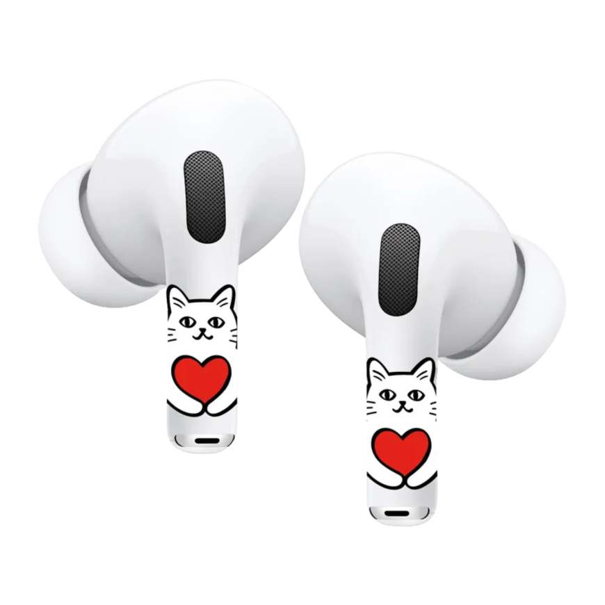 Виниловые наклейки VLP Easy Art «Сердце кошки» для AirPods Pro 2