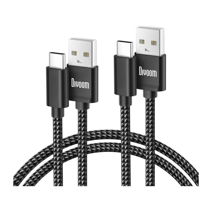 Кабель с нейлоновой оплёткой Divoom USB-C — USB-A (0,7 м)