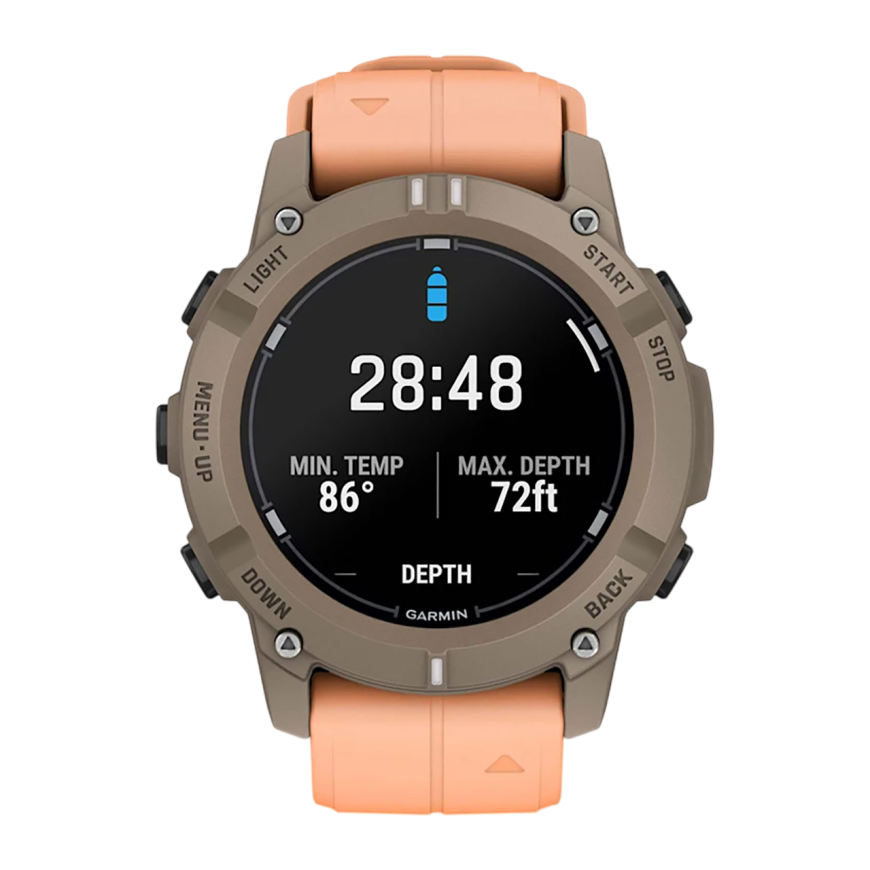 Спортивные часы Garmin Descent G2, силиконовый ремешок цвета «морская ракушка»