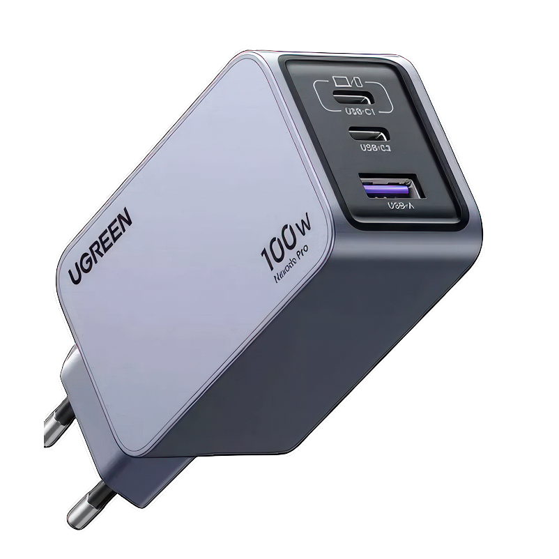 Многопортовое сетевое зарядное устройство Ugreen Nexode Pro мощностью 100 Вт (2 USB-C, USB-A) (GaN) и кабель USB-C (1,5 м) (X757)