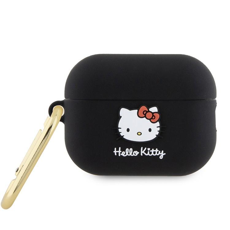 Силиконовый чехол с карабином CG Mobile Hello Kitty «Объёмная мордочка» для AirPods Pro 2