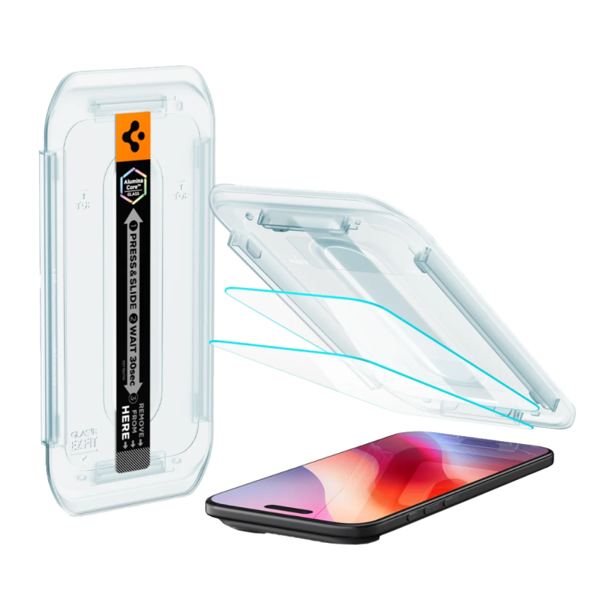 Глянцевое защитное стекло Spigen GLAS.tR EZ Fit для iPhone Air (2 шт.)