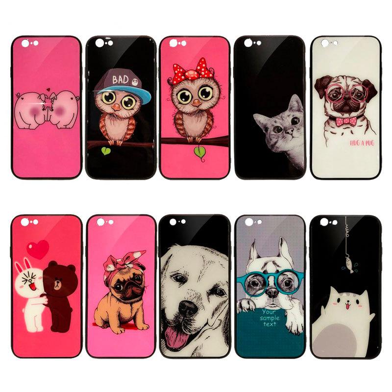 Чехол из TPU и стекла для iPhone 6/6S "Мне повезет"