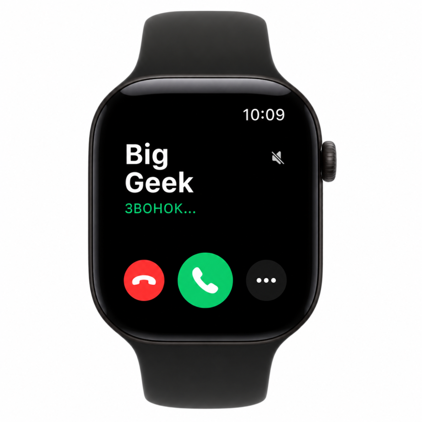 Часы Apple Watch Series 12, 46 мм, алюминий чёрного цвета, ремешок Sport Band чёрного цвета