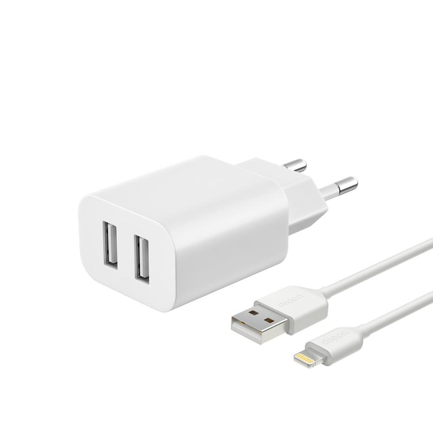 Сетевое ЗУ Deppa Ultra 2 USB 2.1А + кабель Lightning
