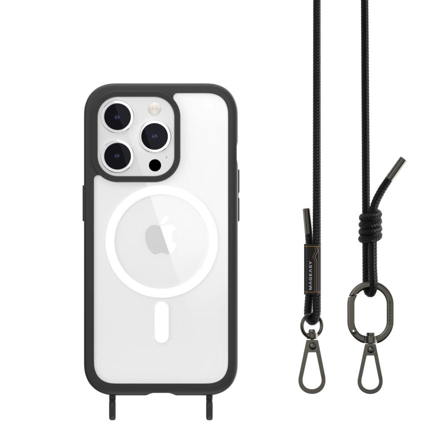 Гибридный чехол с ремешком и поддержкой MagSafe MAGEASY Roam M для iPhone 15 Pro