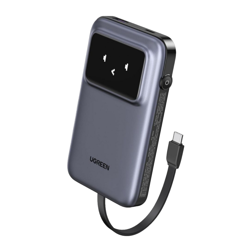 Внешний аккумулятор со встроенным кабелем Ugreen Uno (10000 мА·ч) (PB511)