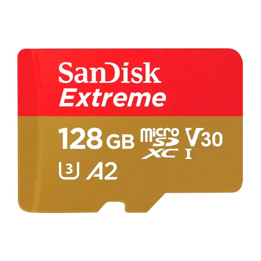 Карта памяти SanDisk Extreme microSDXC UHS-I 128 ГБ (U3, V30, A2)