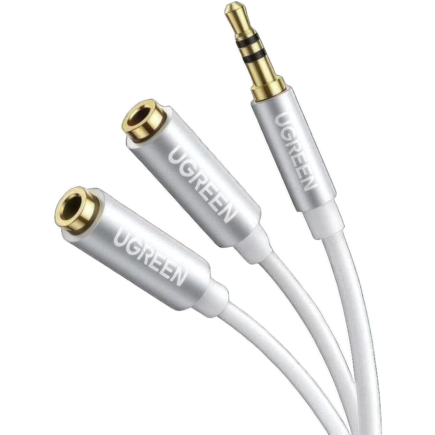 Разветвитель (сплиттер) Ugreen 3,5 мм TRS — 2 разъёма 3,5 мм (20 см) (AV123)