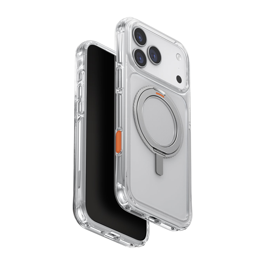 Прозрачный чехол MagSafe с подставкой Uniq Swivix для iPhone 17 Pro Max