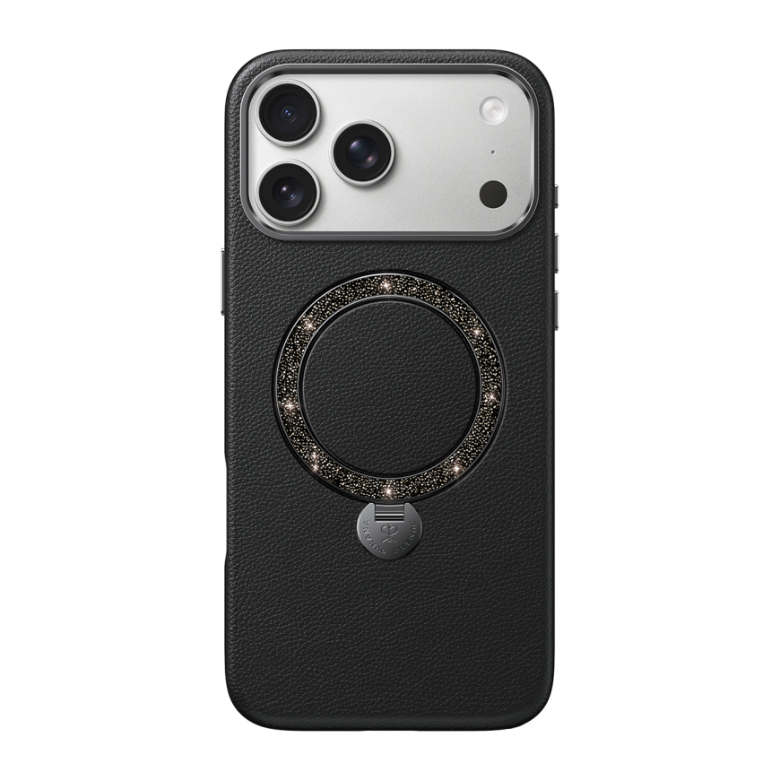Кожаный чехол MagSafe с подставкой PYNANA Dancing Circle для iPhone 17 Pro Max и 18 Pro Max