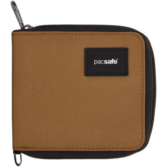 Бумажник-бифолд из переработанного полиэстера на молнии Pacsafe RFIDsafe