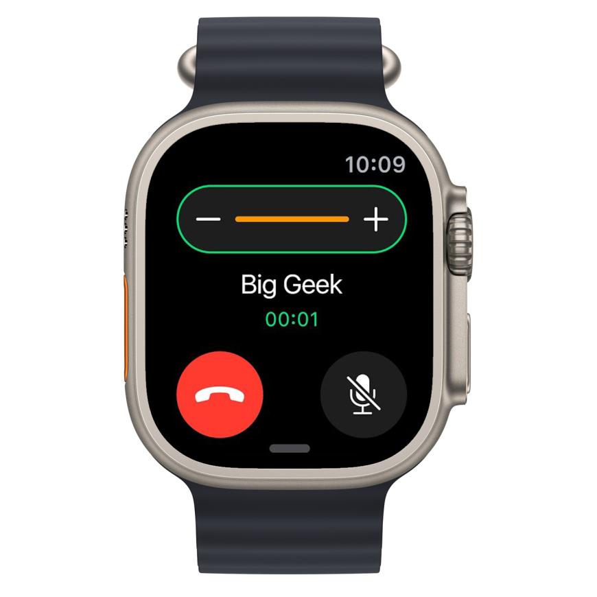 Часы Apple Watch Ultra, 49 мм, титан светлого цвета, ремешок Ocean цвета «тёмная ночь»