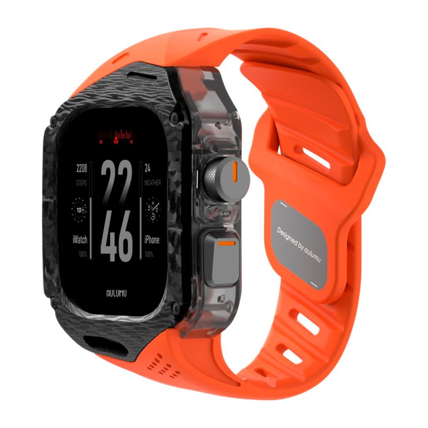 Спортивный ремешок-чехол Aulumu A01 Carbon Fiber Cover для Apple Watch Ultra 49 мм