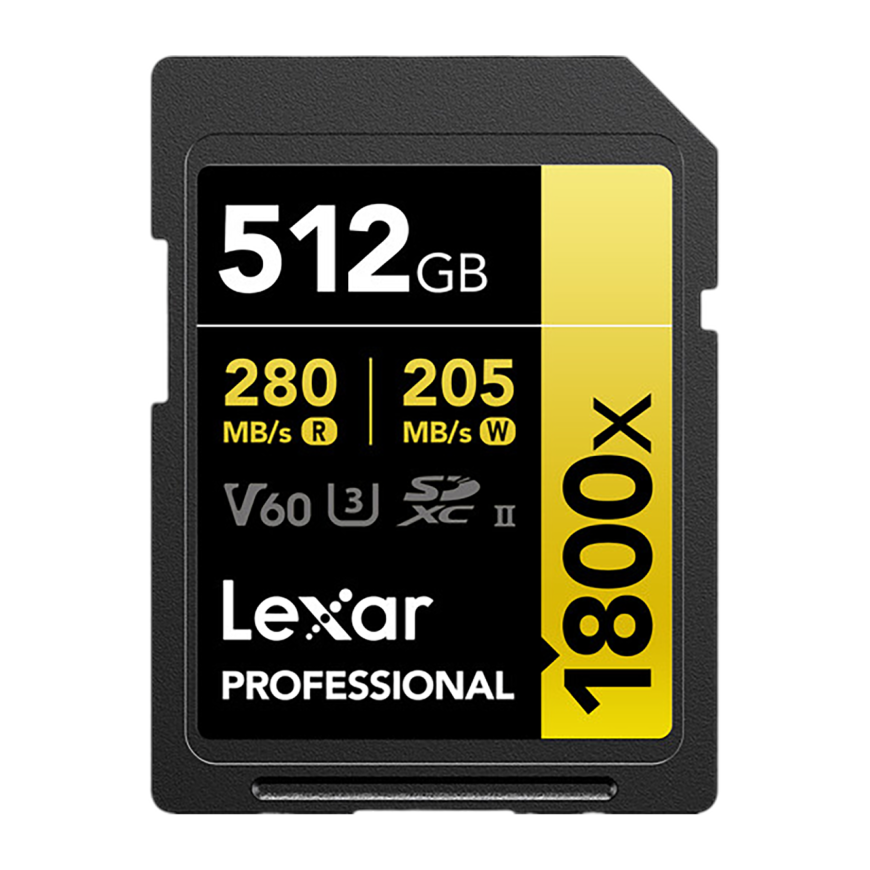 Карта памяти Lexar Professional Gold 1800x SDXC UHS-II 512 ГБ (U3, V60)