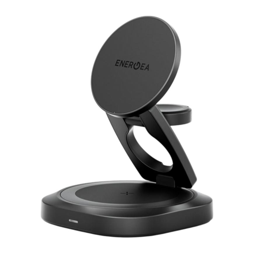 Складная зарядная станция MagSafe Energea AluMag Gyro для iPhone, Apple Watch и AirPods (Qi2.2)