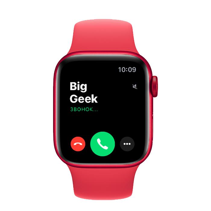 Часы Apple Watch Series 9, 41 мм, алюминий цвета (PRODUCT)RED, ремешок Sport Band красного цвета