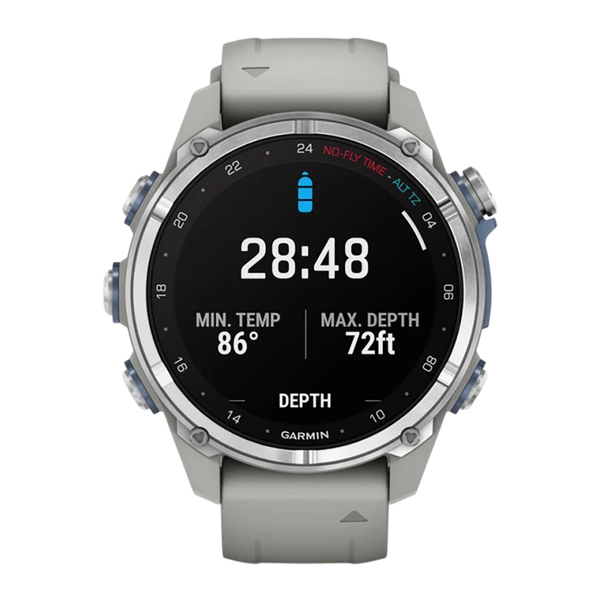 Спортивные часы Garmin Descent Mk3, 43 мм, силиконовый ремешок цвета «серый туман»