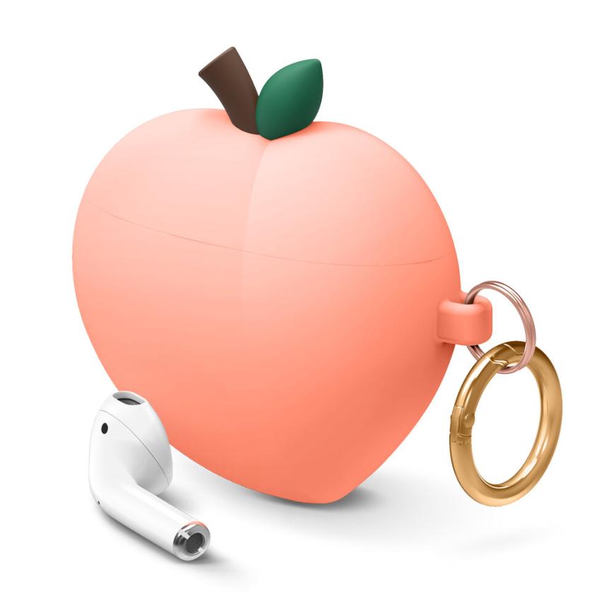 Силиконовый чехол с карабином Elago Peach Case для AirPods