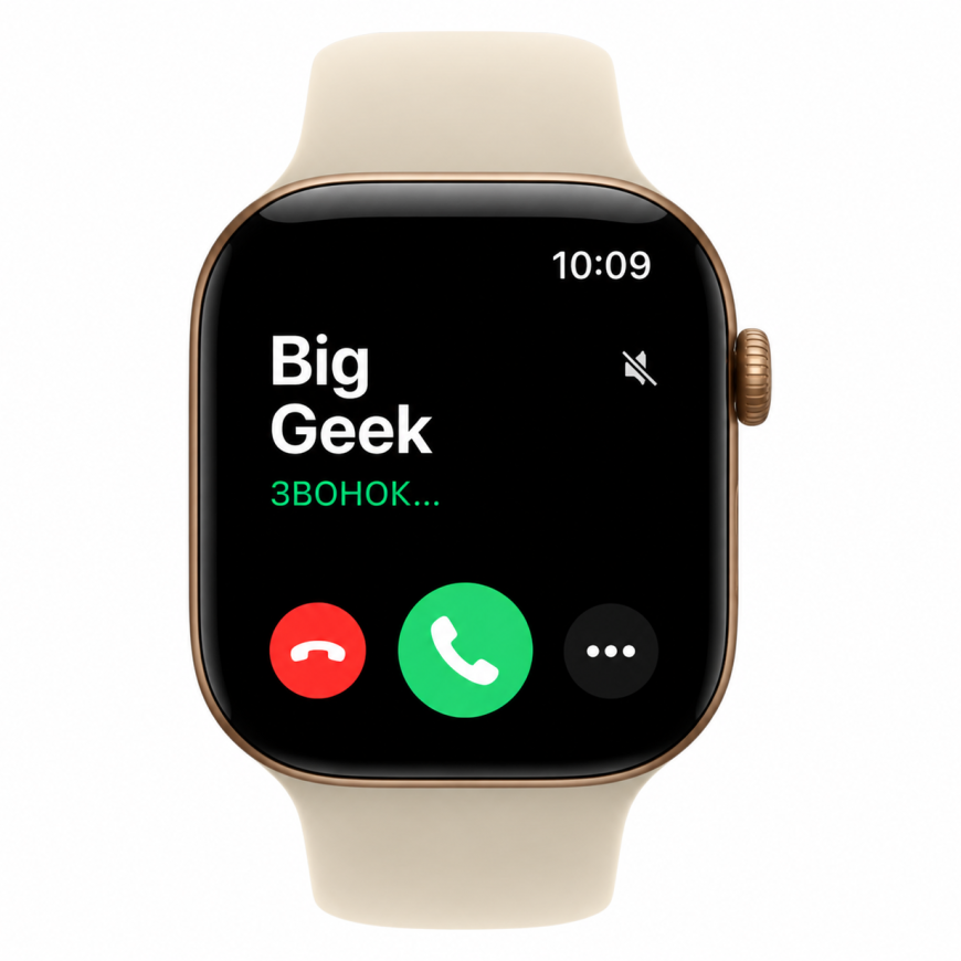 Часы Apple Watch Series 12, 46 мм, алюминий цвета «светлое золото», ремешок Sport Band песочного цвета