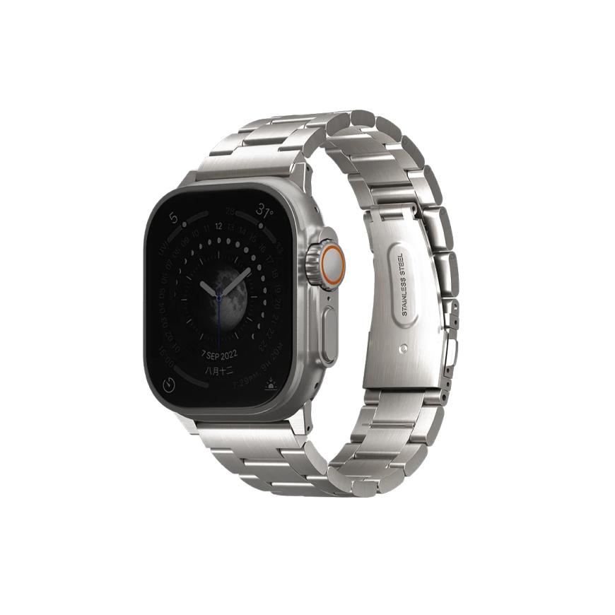 Стальной блочный браслет Uniq Osta для Apple Watch 44, 45, 46 мм, Ultra и Ultra 2