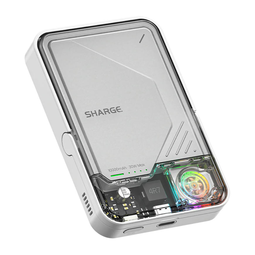 Внешний аккумулятор MagSafe с подставкой и активным охлаждением SHARGE ICEMAG 2 (10000 мА·ч)
