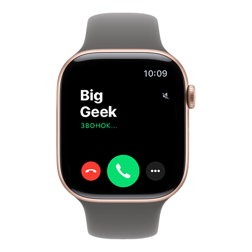 Часы Apple Watch Series 11, 46 мм, алюминий цвета «розовое золото», ремешок Sport Band цвета «каменно-серый»