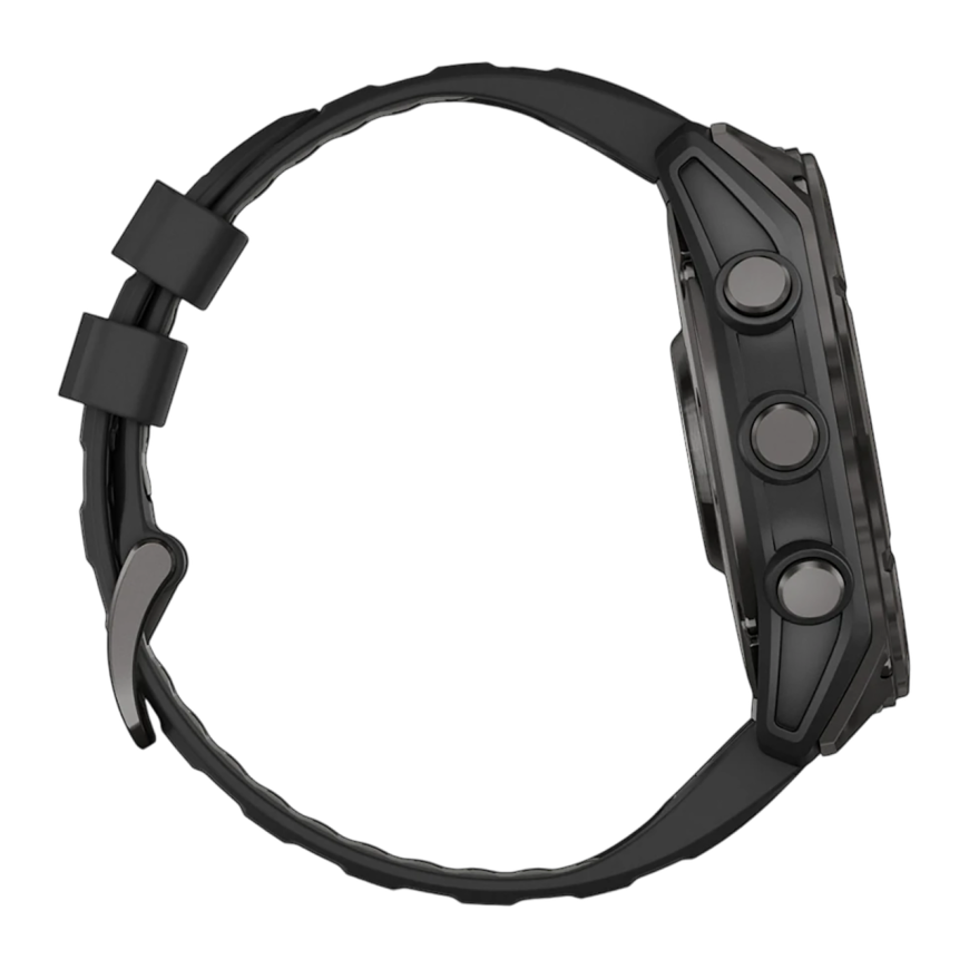 Умные спортивные часы Garmin fenix 8, 51 мм, AMOLED, сапфир, титан с DLC, силиконовый ремешок цвета «чёрный/серый» - фото 3