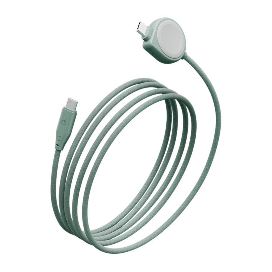 Зарядное устройство с оплёткой Energea Flow Duo Watch для Apple Watch с кабелем USB-C (USB 2.0) (1,5 м)