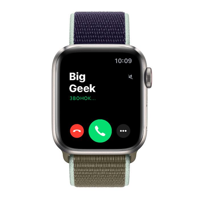 Apple Watch Series 5 Edition GPS + Cellular, 40mm, корпус из титана, спортивный браслет (Sport Loop) цвета «лесной хаки»