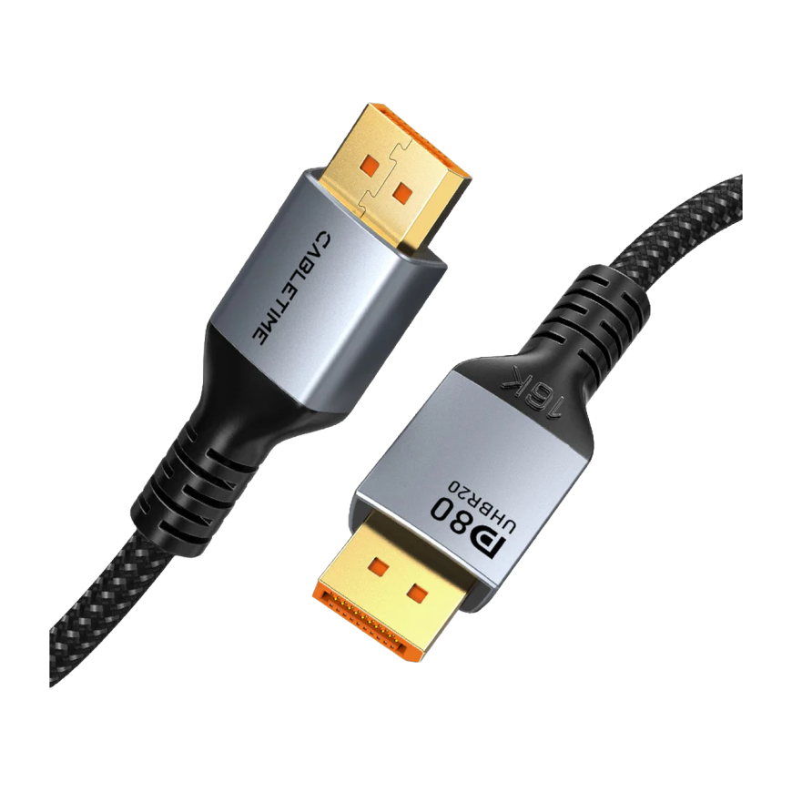 Кабель с оплёткой CABLETIME DisplayPort 2.1 (1 м)