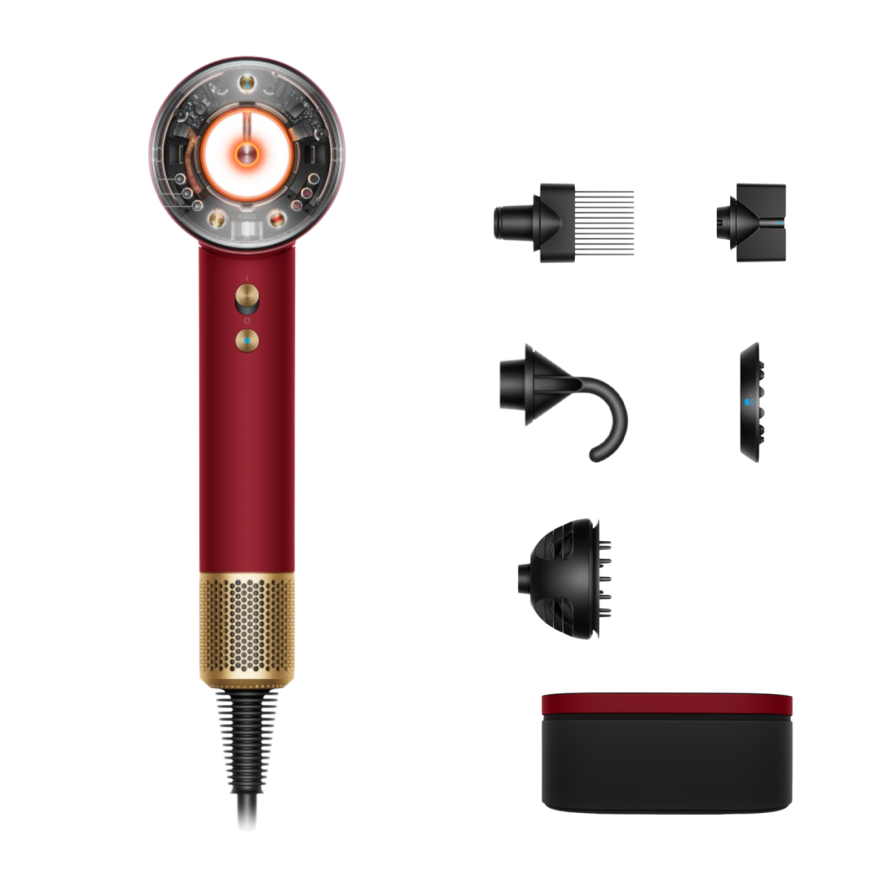Фен Dyson Supersonic Nural Hair Dryer HD16 Gift Edition (Red Velvet/Gold) (2024)