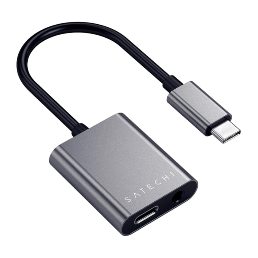 Переходник Satechi USB-C — разъём 3,5 мм TRRS, USB-C