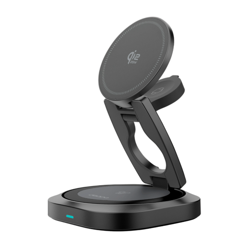 Складная зарядная станция MagSafe Deppa Fold Power для iPhone, Apple Watch и AirPods (Qi2)