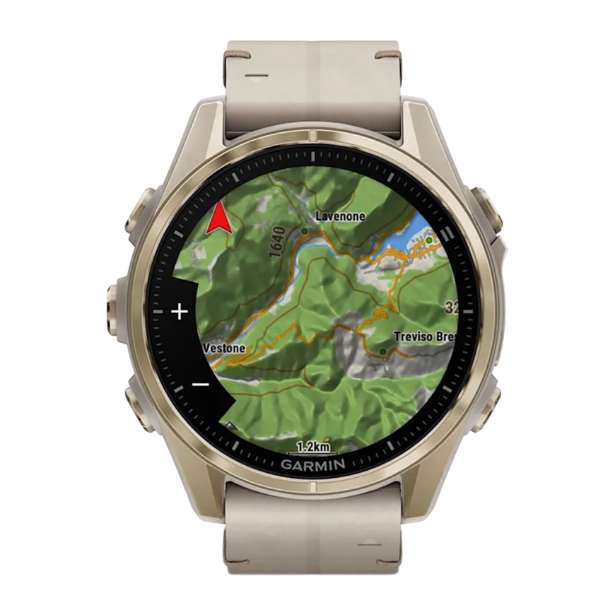 Умные спортивные часы Garmin fenix 8, 43 мм, AMOLED, сапфир, сталь, кожаный ремешок цвета «дымчатый серый», силиконовый ремешок цвета «тёмный песчаник» - фото 10