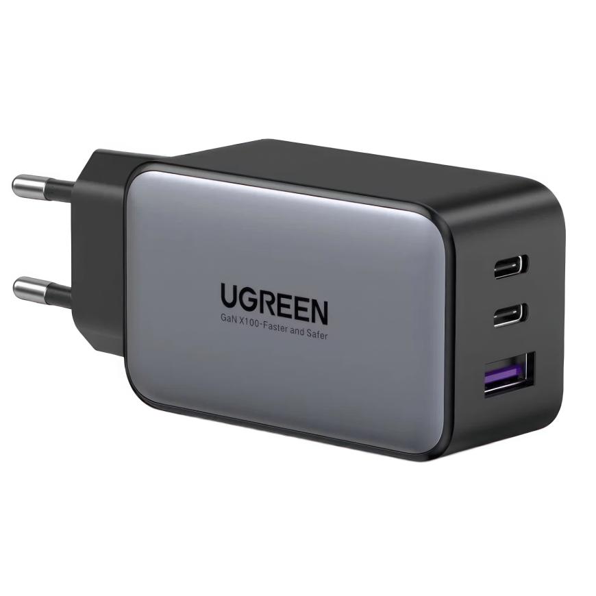 Многопортовое сетевое зарядное устройство Ugreen Nexode мощностью 65 Вт (2 USB-C, USB-A) (GaN) (CD244)