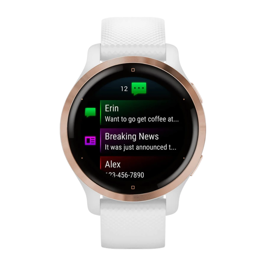 Спортивные часы Garmin Venu 2S, 40 мм, белый силиконовый ремешок